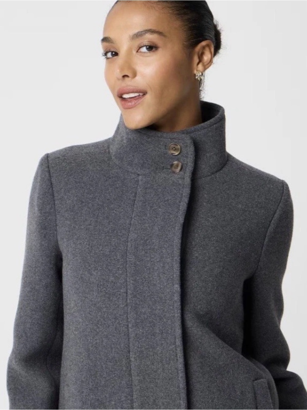 J. Crew Women's Gray High-Neck Wool Pea Coat.  NWT - size 16
